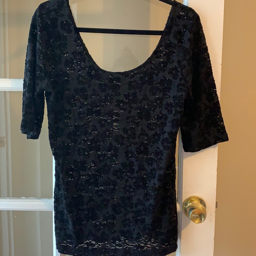 Lace black top from Anthro. Size large